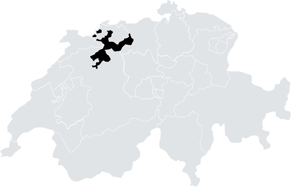 Kanton Solothurn eingezeichnet auf der nationalen Landkarte der Schweiz