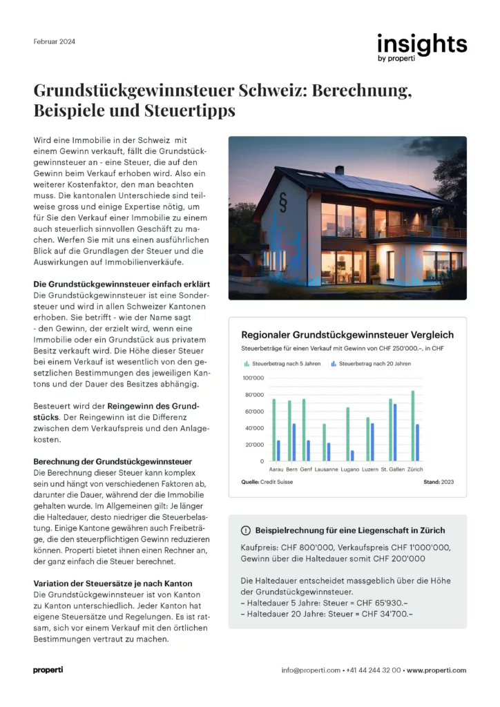 Vorschau des Blogs zur Grundstückgewinnsteuer von Immobilien