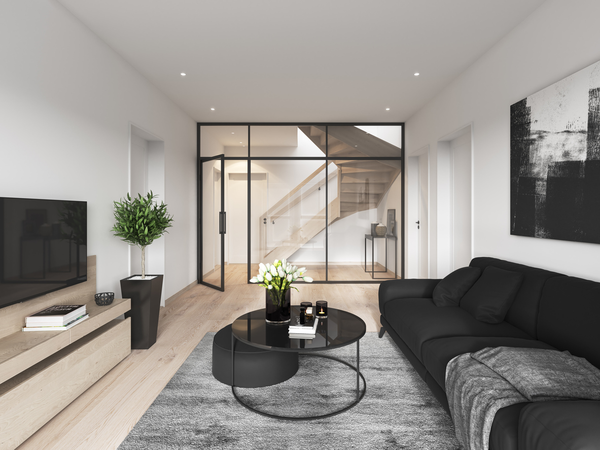 Modernes Wohnzimmer mit Home Staging für erfolgreichen Immobilienverkauf