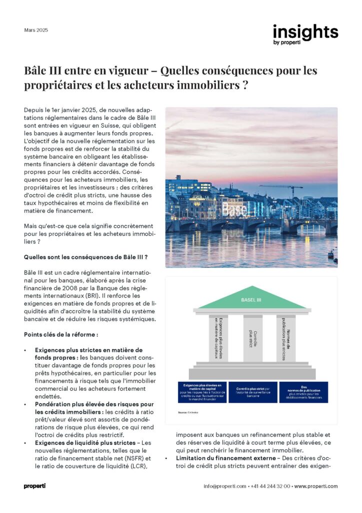 Insights Bâle III en vigueur - Qu'est-ce que cela signifie pour les propriétaires et les acheteurs de biens immobiliers ? FR