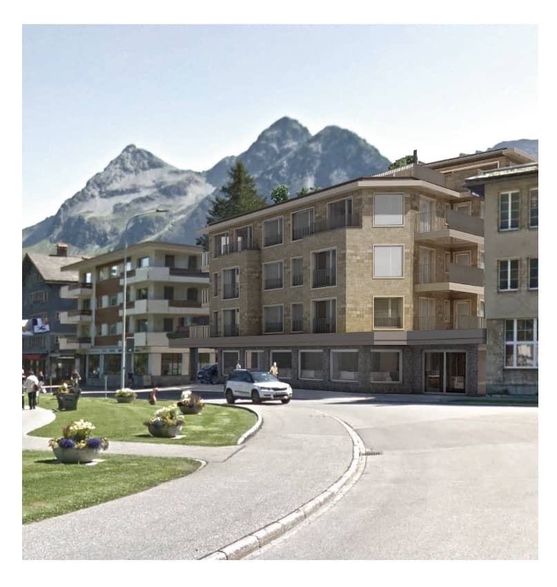 Arosa Poststrasse_Visualisierung Haus aussen