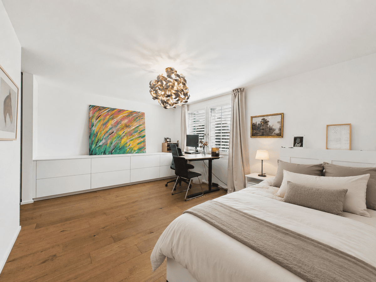 Schlafzimmer neue Bettwäsche - matching Vorhang